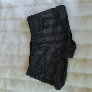 Lovesick Black American Flag Print Short Shorts